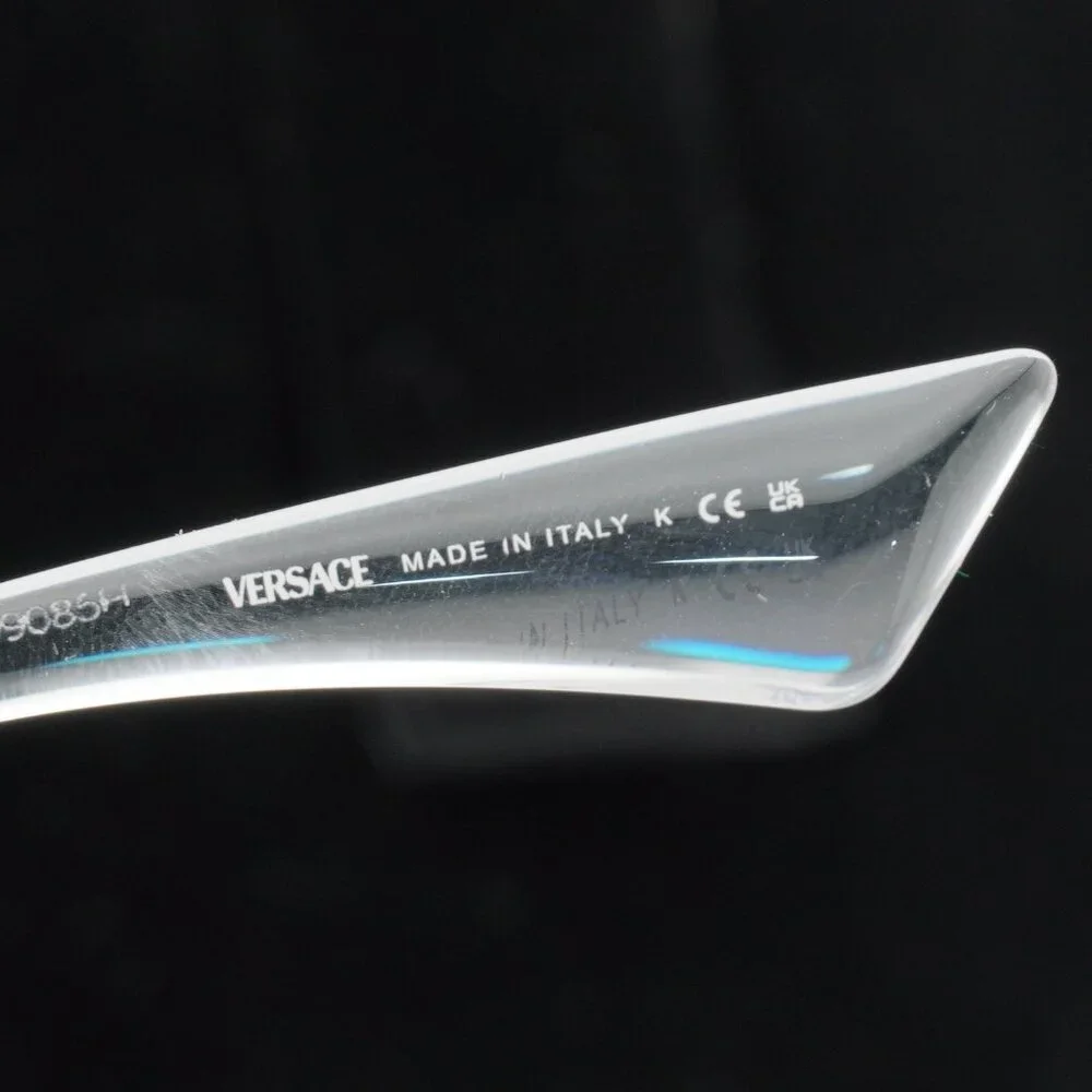Versace VE4461 148/6V Shield Sunglasses - Crystal / Grey / Blue Violet